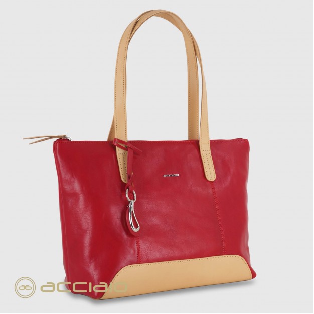 Woman shopping bag in leather Atena