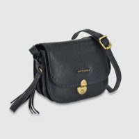 Women's mini shoulder bag in leather Megan Blue Women's mini shoulder bag in leather Megan Blue