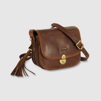 Women's mini shoulder bag in leather Megan Chestnut Women's mini shoulder bag in leather Megan Chestnut