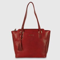 Women's shopping tote bag in leather Daisy Red