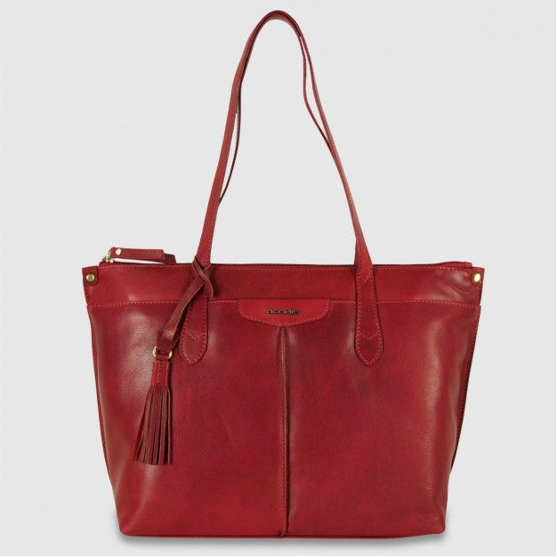 Women's shopper tote bag in leather Mary