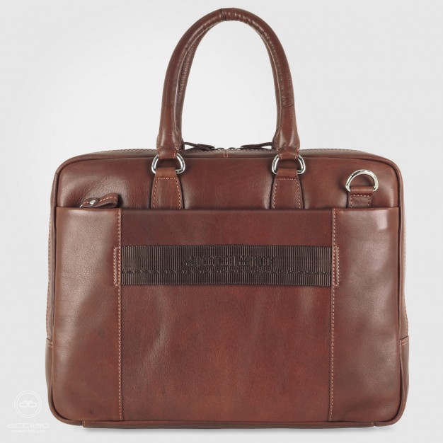 Borsa da lavoro porta pc 15" in pelle cuoio marrone