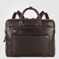 Borsa/Zaino da lavoro pc 15" in pelle cuoio Marrone/Moka