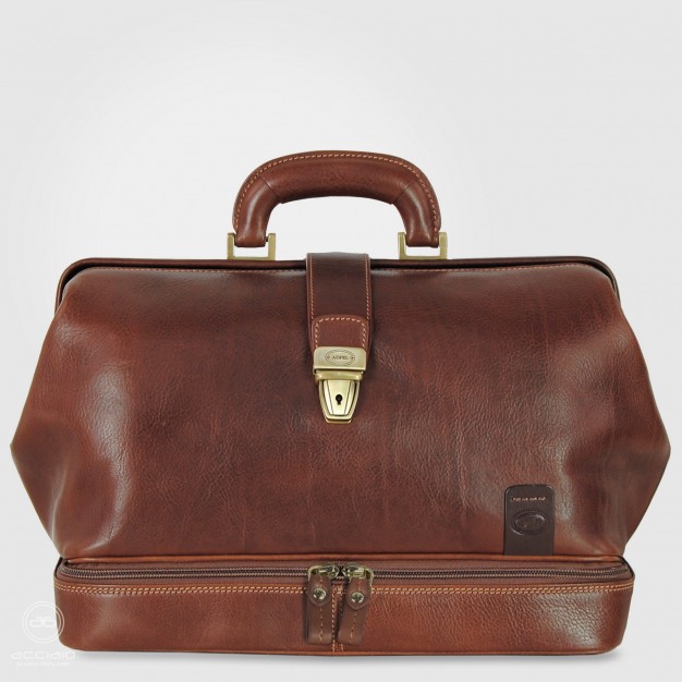 Borsa da medico in pelle cuoio Marrone/Castagno