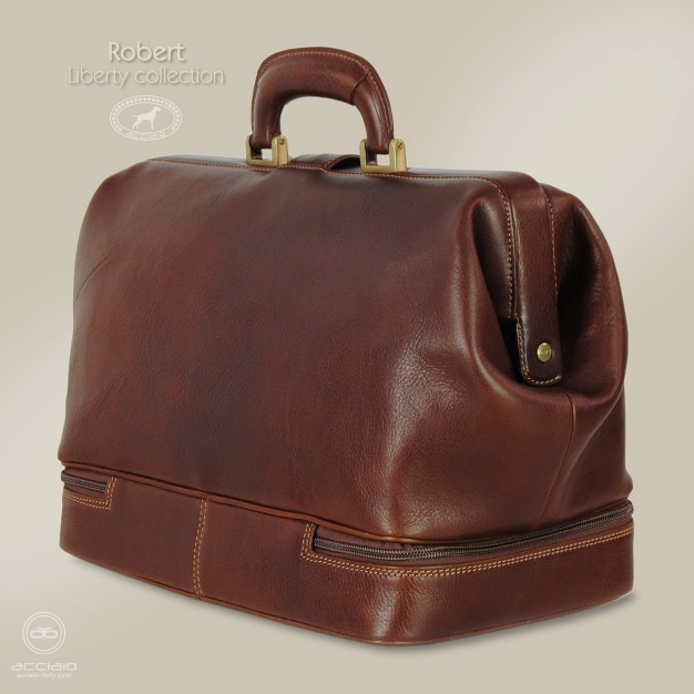 Borsa da medico in pelle cuoio Marrone/Castagno