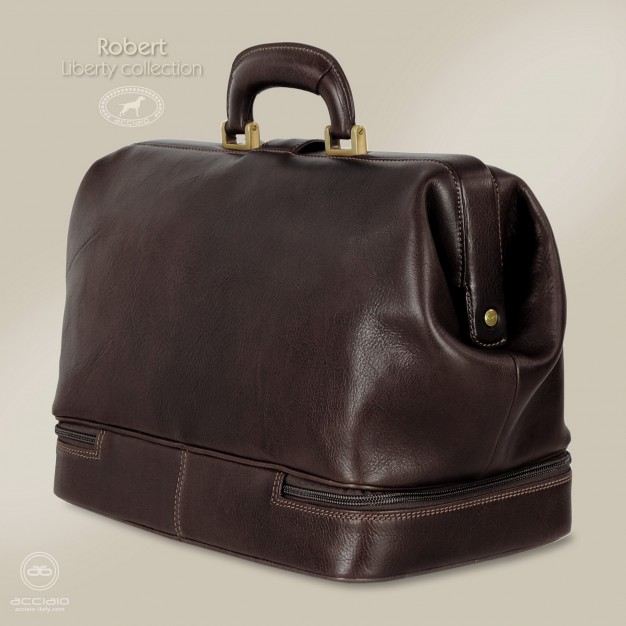 Borsa da medico in pelle cuoio Marrone/Moka