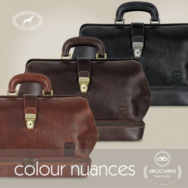 Borsa da medico in pelle cuoio Marrone/Moka