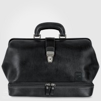 Borsa da medico in pelle cuoio Nero