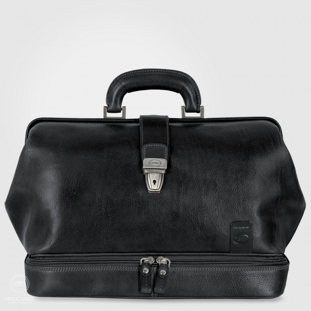 Borsa da medico in pelle Toscana cuoio Nero