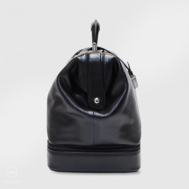 Borsa da medico in pelle Toscana cuoio Nero
