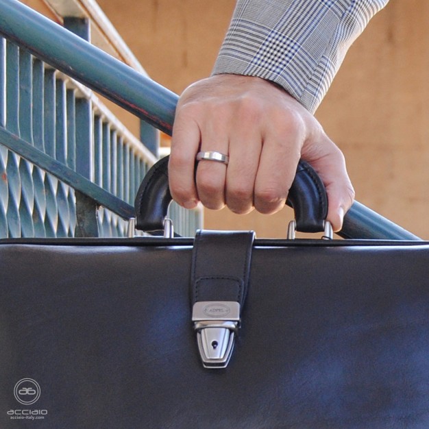 Borsa da medico in pelle Toscana cuoio Nero