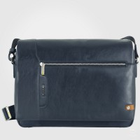 Shoulder bag messenger 14" Metro leather Blue Navy