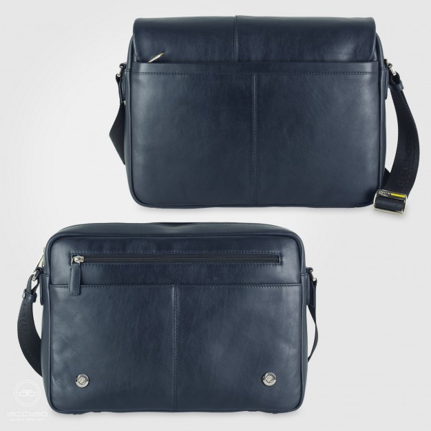 Shoulder bag messenger 14" Metro leather Blue Navy