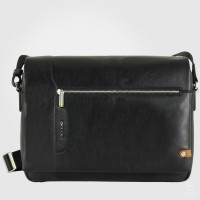 Shoulder bag messenger 14" Metro leather Black