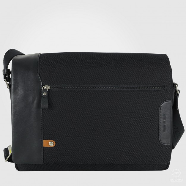 Shoulder bag messenger 14" Metro fabric/leather Black