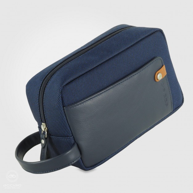 Borsello a mano largo pochette uomo 8" Blu