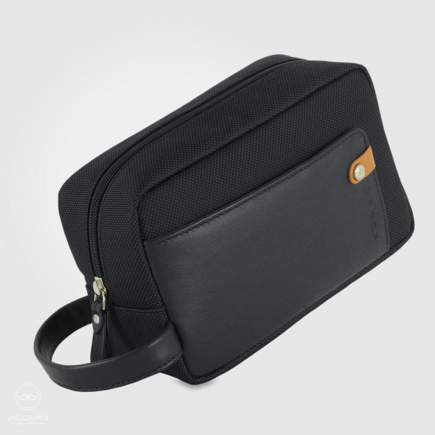 Borsello a mano largo pochette uomo 8" Nero