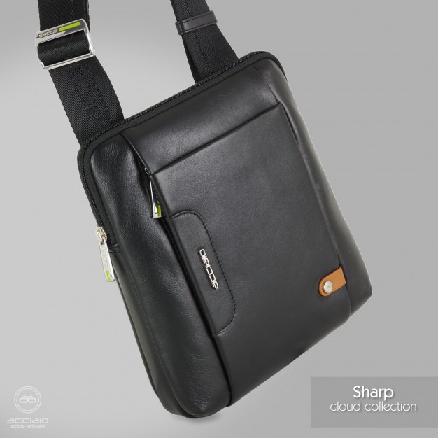 Men's shoulder bag "Sharp" in leather Blue