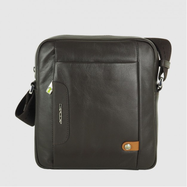 Men's shoulder bag "Core" in leather Moka/Brown