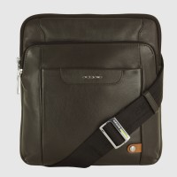Men's shoulder bag "Smash" in leather Moka