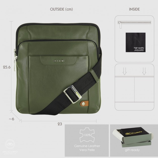 Borsello uomo a tracolla Smash in pelle Verde