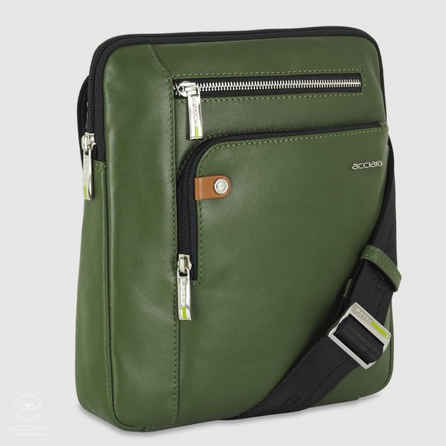 Men's shoulder bag "Echo" leather Green