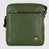Men's shoulder bag large "Frame" in leather Green Men's shoulder bag large "Frame" in leather Green
