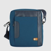 Men's shoulder bag "Core" in fabric and leather Cobalt Blue