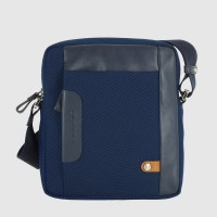 Men's shoulder bag "Core" in fabric and leather Navy Blue