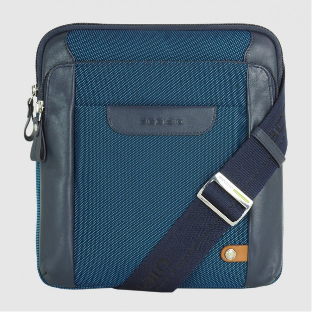 Men's shoulder bag "Smash" in fabric and leather Cobalt Blue