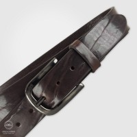Cintura in Cuoio Plissé 3,5cm Marrone