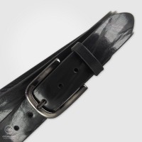 Cintura in Cuoio Plissé 3,5cm Nero