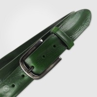Cintura in Cuoio Plissé 3,5cm Verde