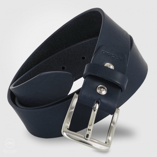 Cintura uomo in cuoio Blu