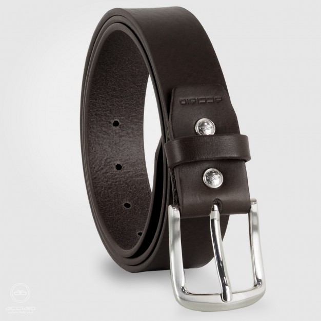 Cintura uomo in cuoio Marrone/Moka