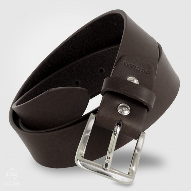 Cintura uomo in cuoio Marrone/Moka