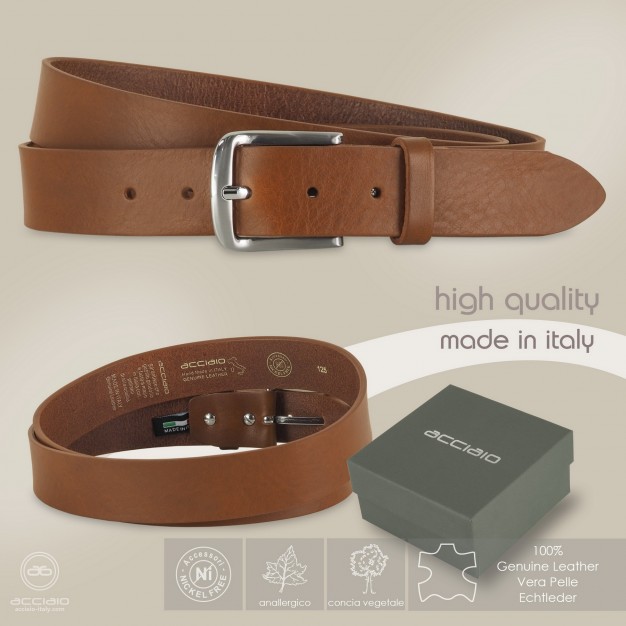 Cintura uomo in cuoio chiaro Cognac Cintura uomo in cuoio chiaro Cognac