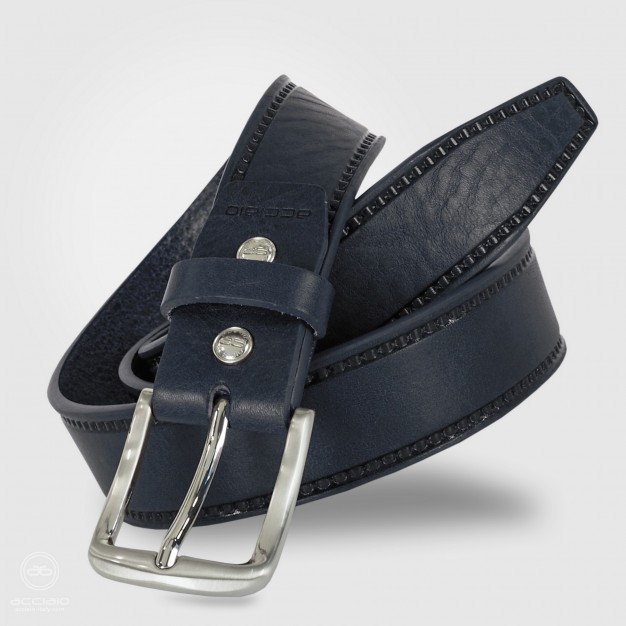 Cintura in cuoio sportiva Jade pelle Blu