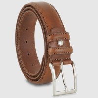 Men's leather belt in classic Cowhide Cognac