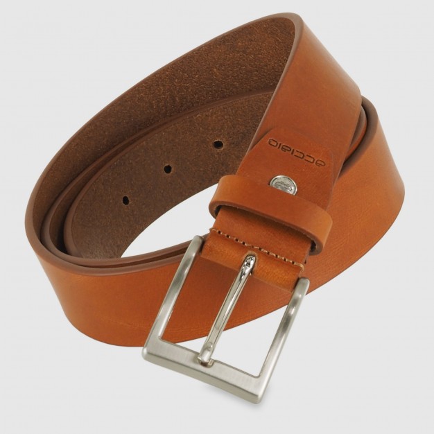 Casual jeans belt in thick Cowhide Cognac/Tan