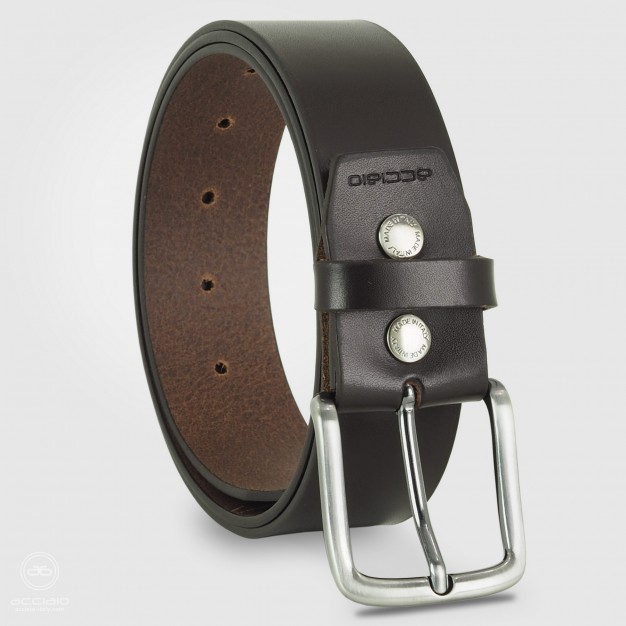 Cintura uomo in cuoio liscio alta Jupiter, Marrone