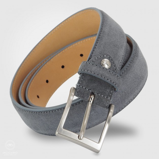 Cintura in camoscio Grigio da uomo