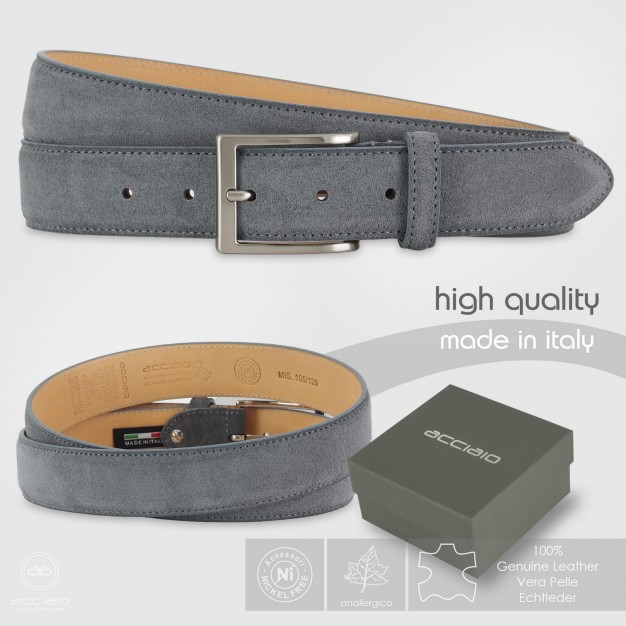 Cintura in camoscio Grigio da uomo