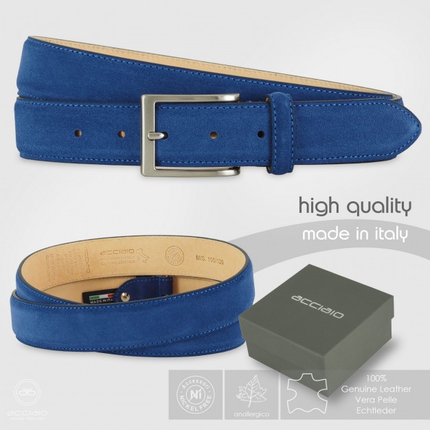 Cintura in camoscio Blu/Indaco da uomo