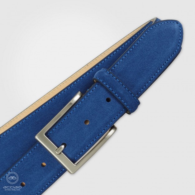 Cintura in camoscio Blu/Indaco da uomo