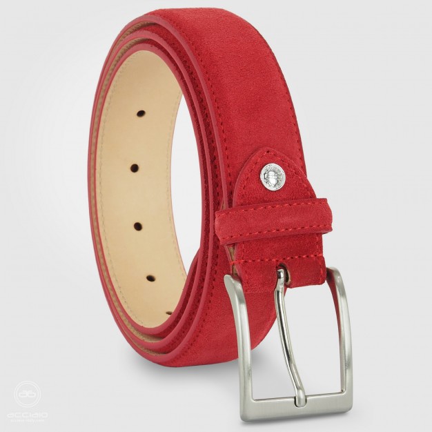 Cintura in camoscio Rosso da uomo Cintura in camoscio Rosso da uomo