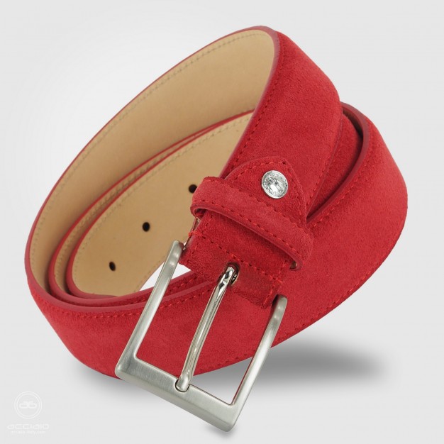 Cintura in camoscio Rosso da uomo Cintura in camoscio Rosso da uomo