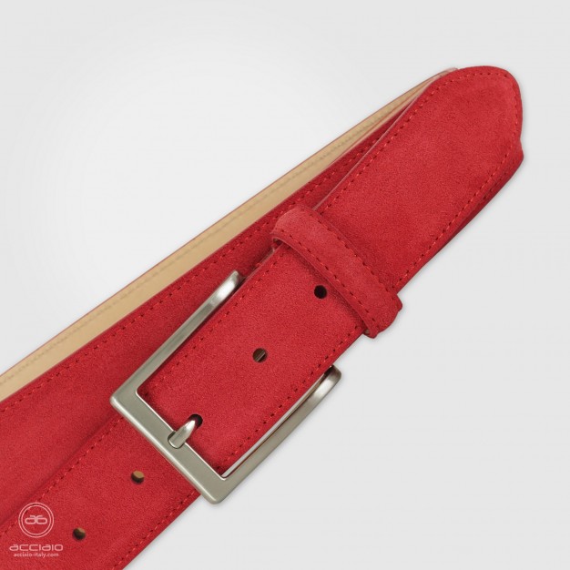Cintura in camoscio Rosso da uomo Cintura in camoscio Rosso da uomo