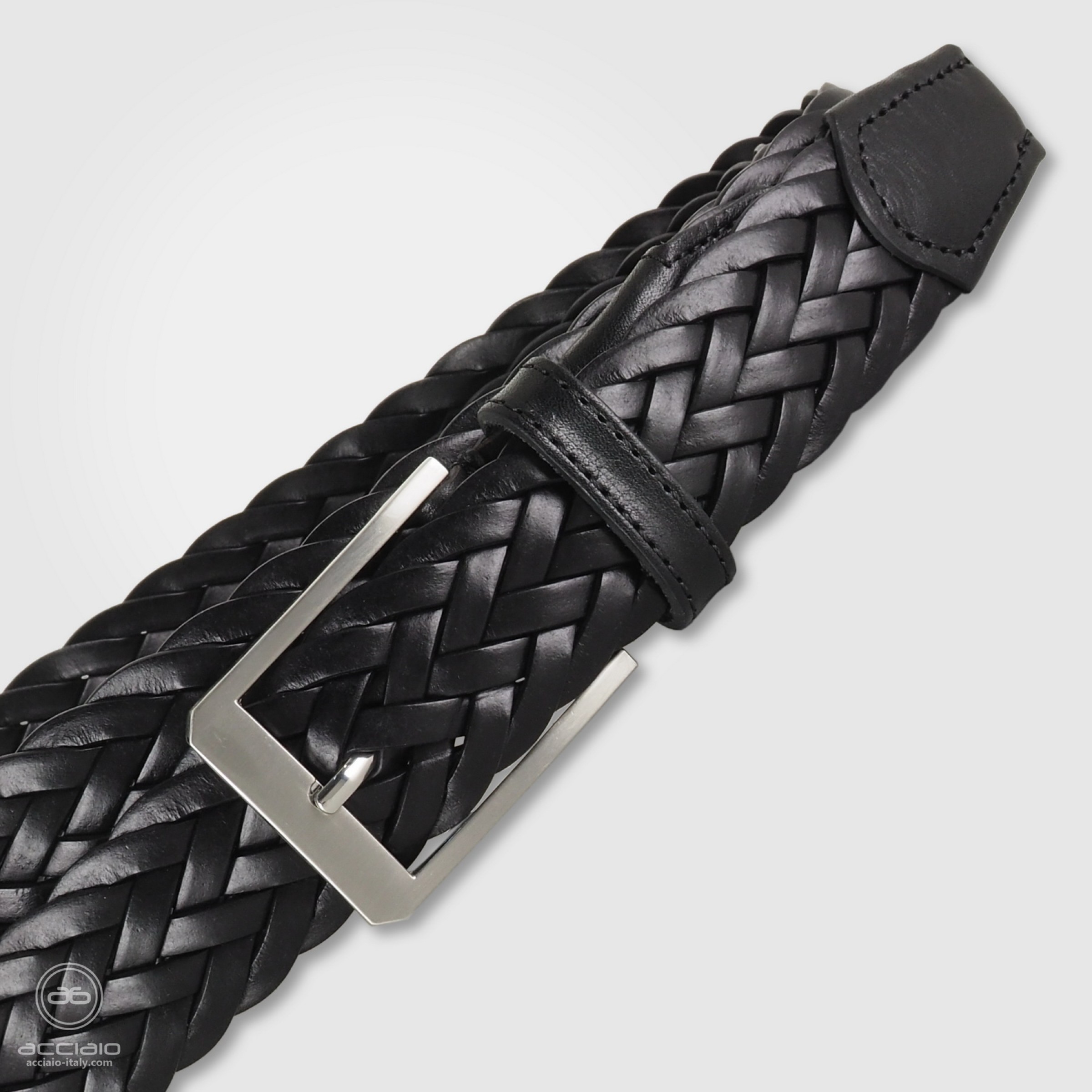 Cinta In Pelle Elasticizzata Intreccio – Nero – Modello H3 A20EL16 – Lavaggio A Mano