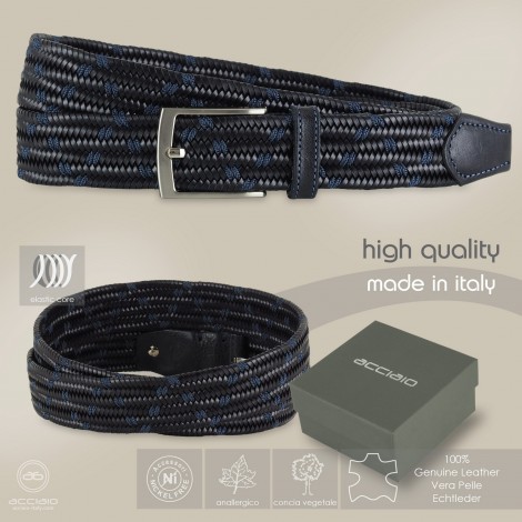 A2Z Cintura Elasticizzata Uomo – Intrecciata, Fibbia Metallica Regolabile – Per Jeans, Pantaloni, Casual, Sport – Taglia Unica